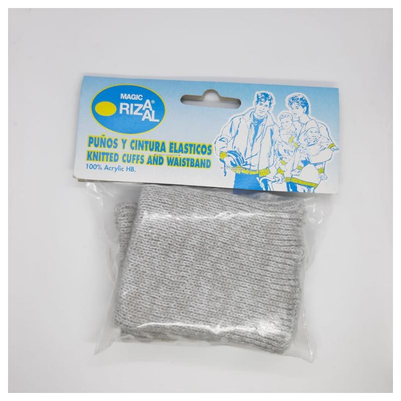 Puños elástico Rizaal patente gris claro