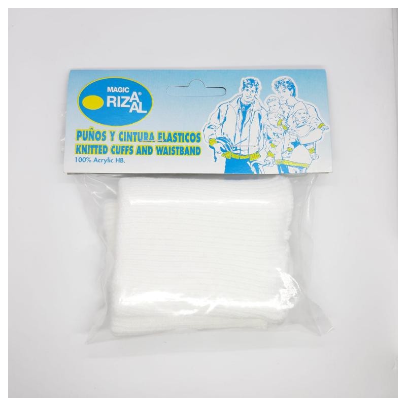 Puños elástico Rizaal patente blanca