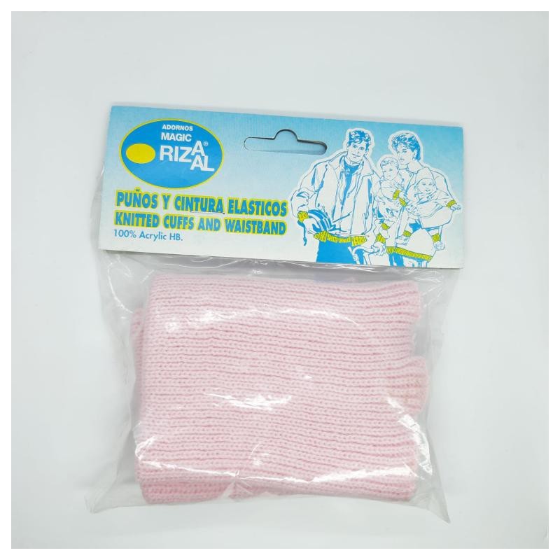 Puños elástico Rizaal patente rosa