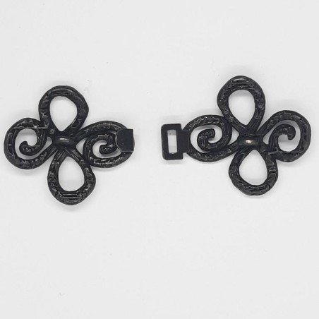 Broche cierre metálico fantasía negro