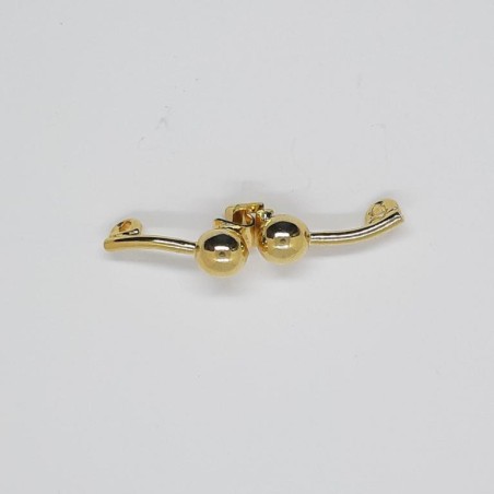 Broche metálico dos perlas dorado