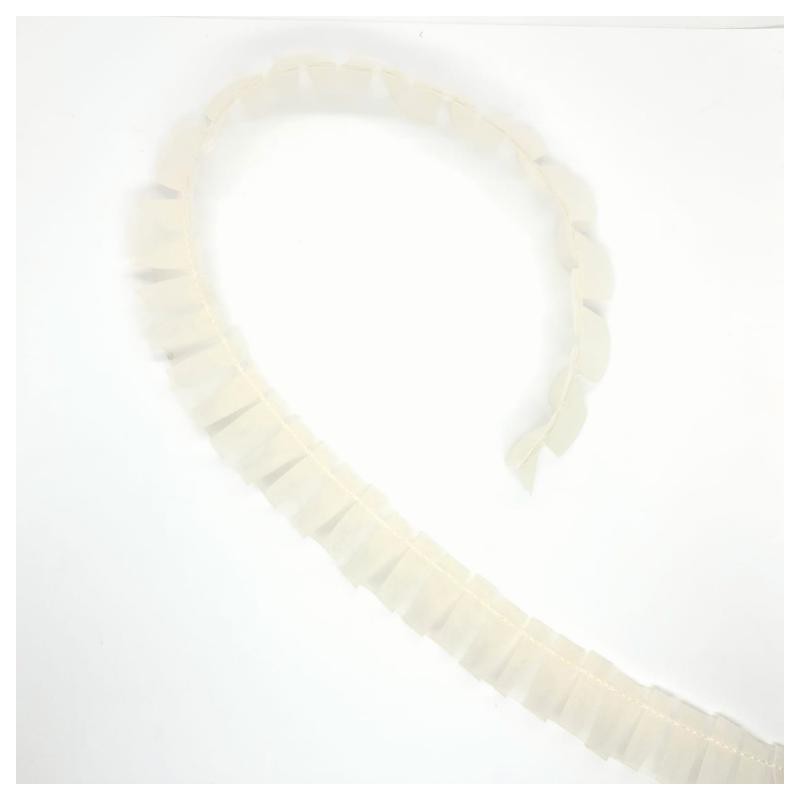 Cinta plisado gasa fruncida marfil