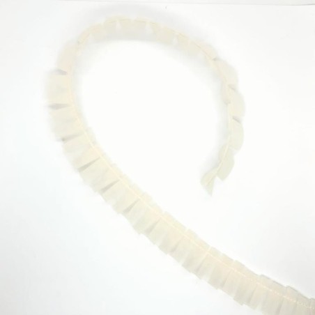 Cinta plisado gasa fruncida marfil