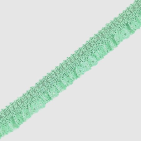 Encaje rizado elástico decorativo verde mar