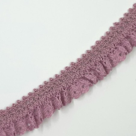 Encaje rizado elástico decorativo rosa palo