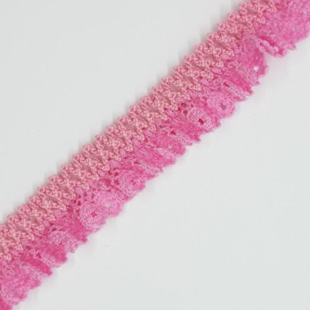 Encaje rizado elástico decorativo rosa
