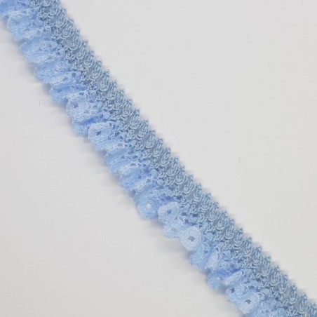 Encaje rizado elástico decorativo celeste