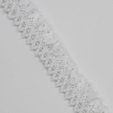 Encaje rizado elástico decorativo blanco