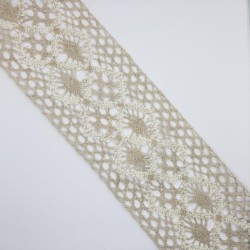 Entredos encaje de bolillo 9 cms lino y beige.  2