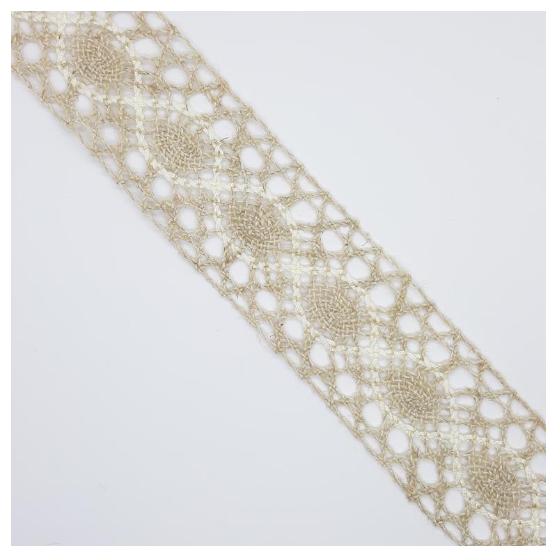 Encaje entredos de bolillo 4 cms