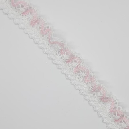 Encaje bolillo rizado 2 cms bicolor