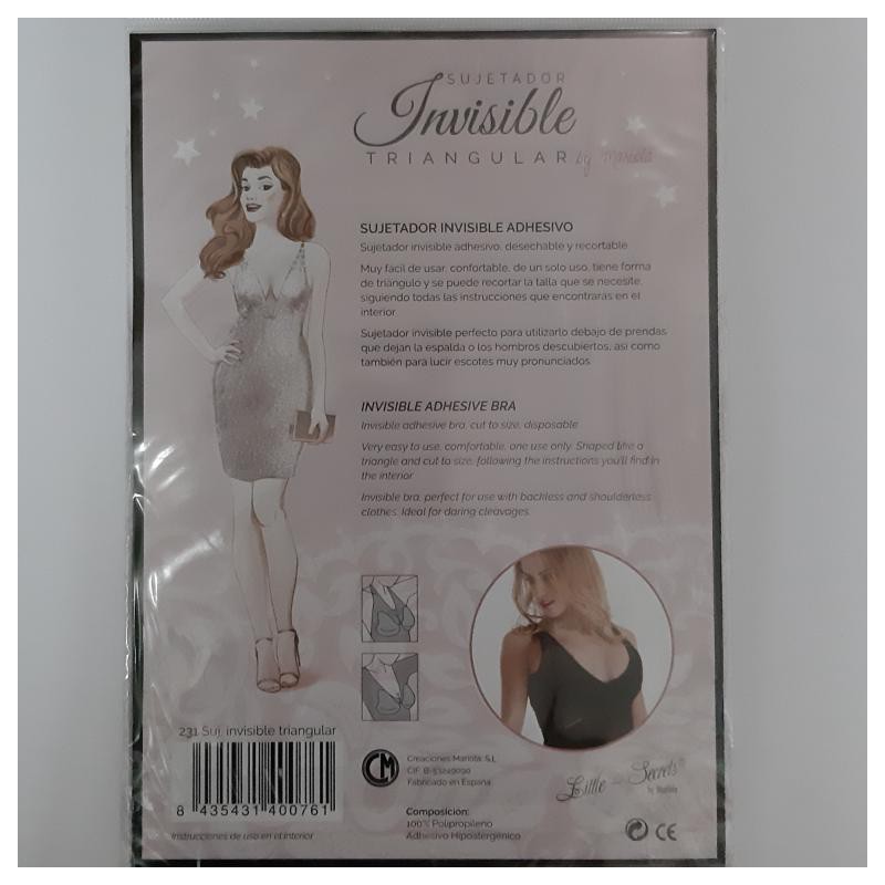 Sujetador invisible triangular, adhesivo y desechable