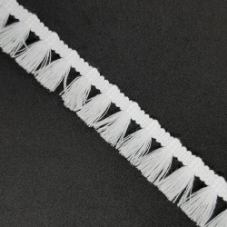 Fleco galón corto acrílico blanco decorativo 