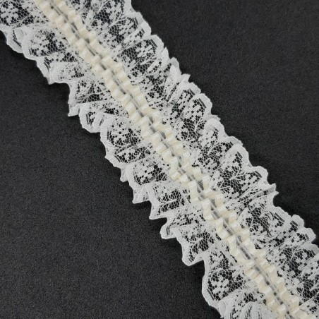 Encaje rizado elástico beige ligas de novias