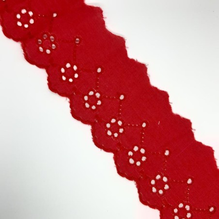 Tira bordada puntilla colores vivos 6 cms