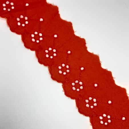 Tira bordada puntilla colores vivos 6 cms