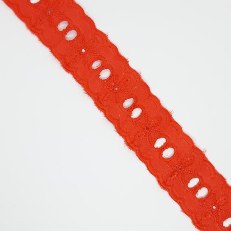 Tira bordada con pasacinta 2,5 cms