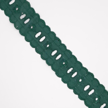 Tira bordada seda con pasacinta 2,5 cms 