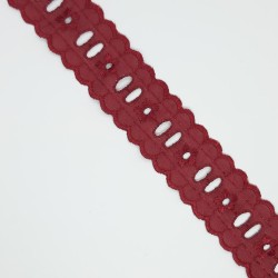 Tira bordada seda con pasacinta 2,5 cms  2