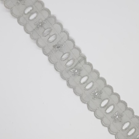 Tira bordada seda con pasacinta 2,5 cms 