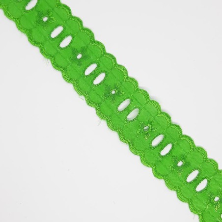 Tira bordada seda con pasacinta 2,5 cms 