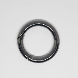 Mosquetón cierre redondo con apertura negro pavonado 2