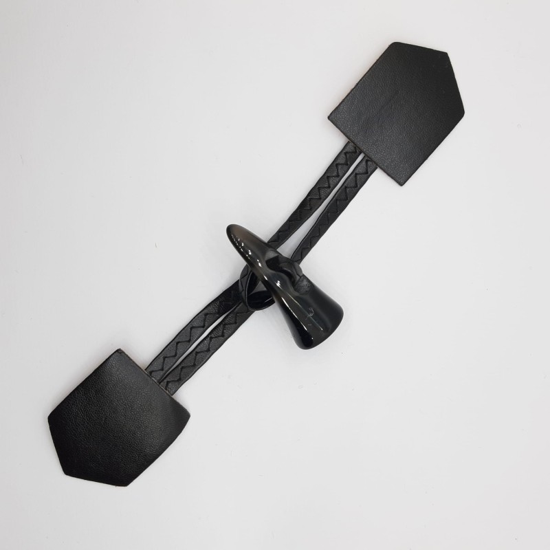 Cierre piel para trencas negro