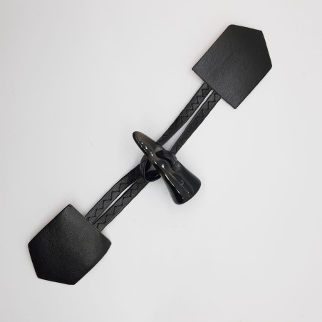 Cierre piel para trencas negro