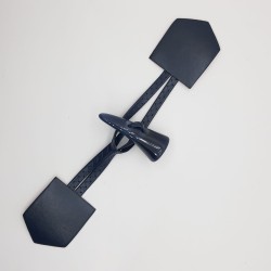 Cierre piel para trencas negro 2