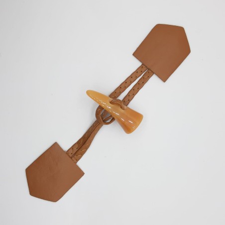 Cierre piel para trencas camel