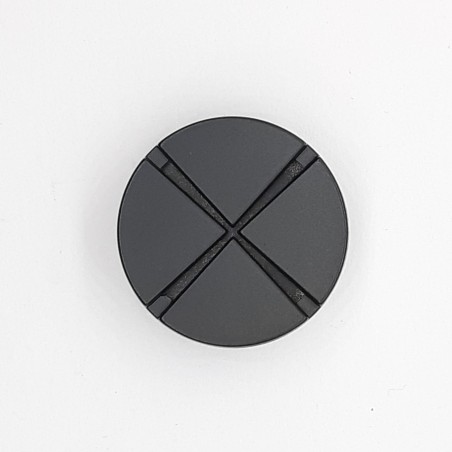 Botón filigrana metalizado negro mate.