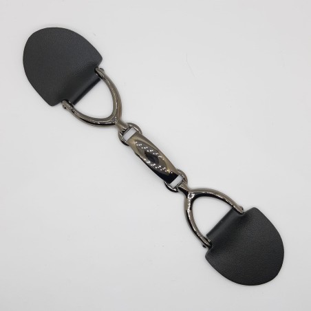 Broche trabilla trencas polipiel negro