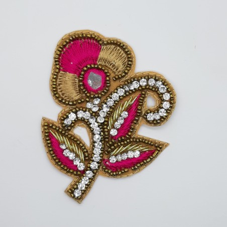 Aplique flor fucsia brillante