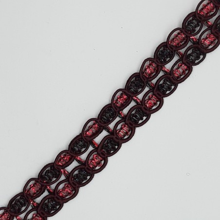 Pasamanería brillante Lurex de cristal burdeos