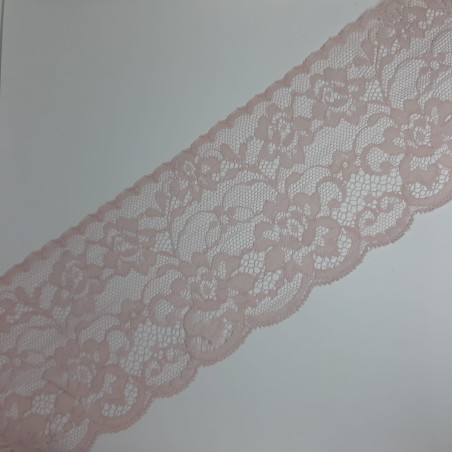 Encaje puntilla nylon 8 cms rosa palo