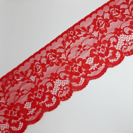 Encaje puntilla nylon 8 cms rojo