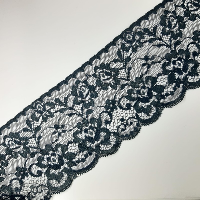 Encaje puntilla nylon 8 cms azul marino