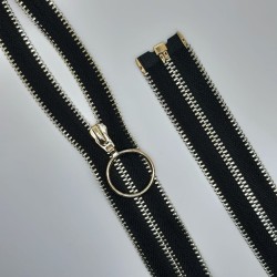 Cremallera separador dientes y cursor redondo negro pavonado 2