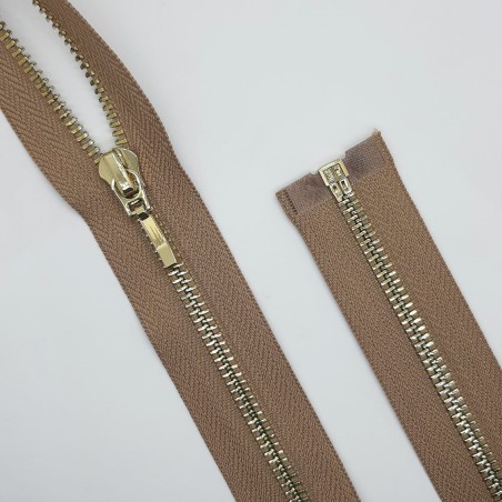 Cremallera separador 50 cms camel malla oro claro
