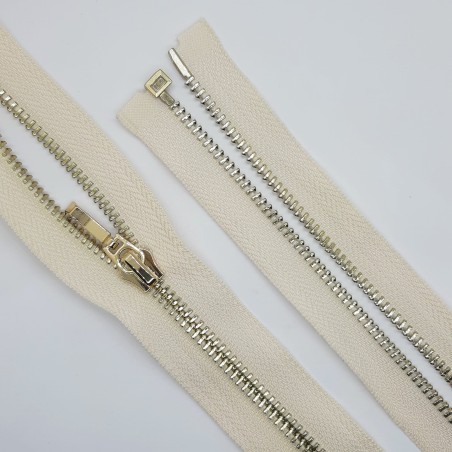 Cremallera separador 50 cms beige malla oro claro