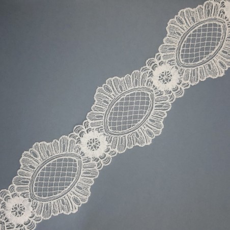 Entredos tul bordado encaje marfil 