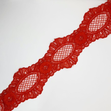 Entredos tul bordado encaje rojo