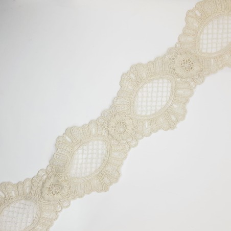 Entredos tul bordado encaje lino