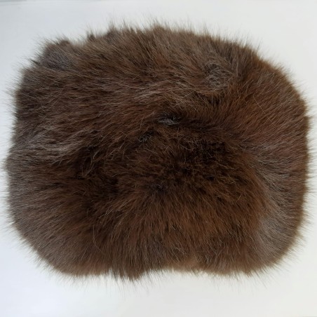 Puño pelo ecológico elástico 10 cms marrón