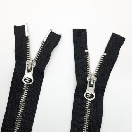 Cremallera negra doble cursor níquel