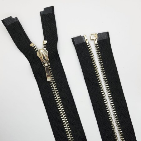 Cremallera separador 50 cms negra malla oro claro