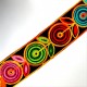 Galón lana flores bordadas circulares multicolor