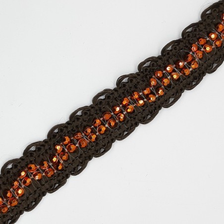 Galón pasamanería rocalla marrón 2 cms