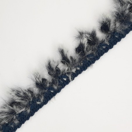 Galón pasamanería lana pelo suave azul