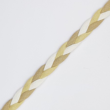 Cinta trenza algodón 1 cm camel